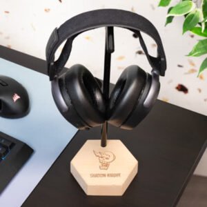 Headset houder gegraveerd