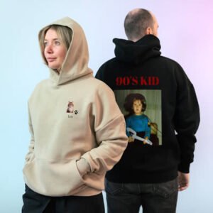 Hoodie Unisex Beige - L - voorkant en mouw