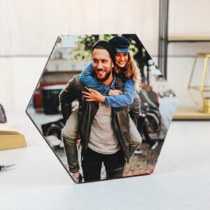 Fotoblok Hexagon Zwart