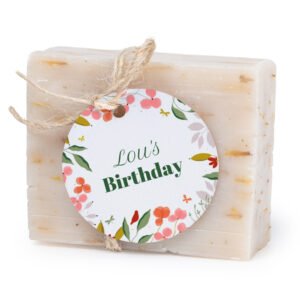Zeepjes met rond label - set van 6