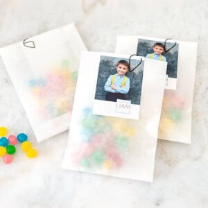 Snoepzakje DIY Paperclip zwart - Set van 12