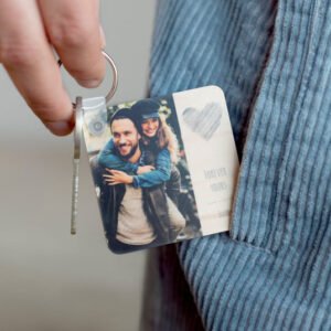 Houten sleutelhanger Vierkant