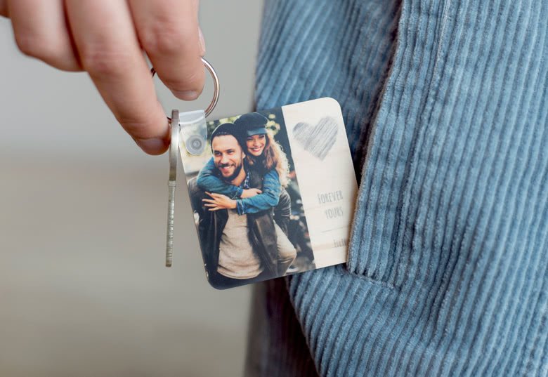Houten sleutelhanger Vierkant 1 Houten sleutelhanger Vierkant