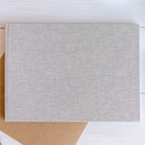 Fotoboek L liggend linnen kaft platliggende binding