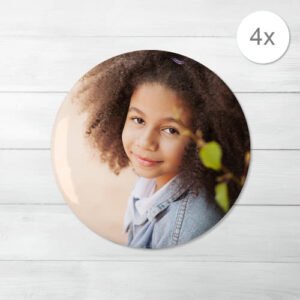 Button magneten met foto groot - Set van 4